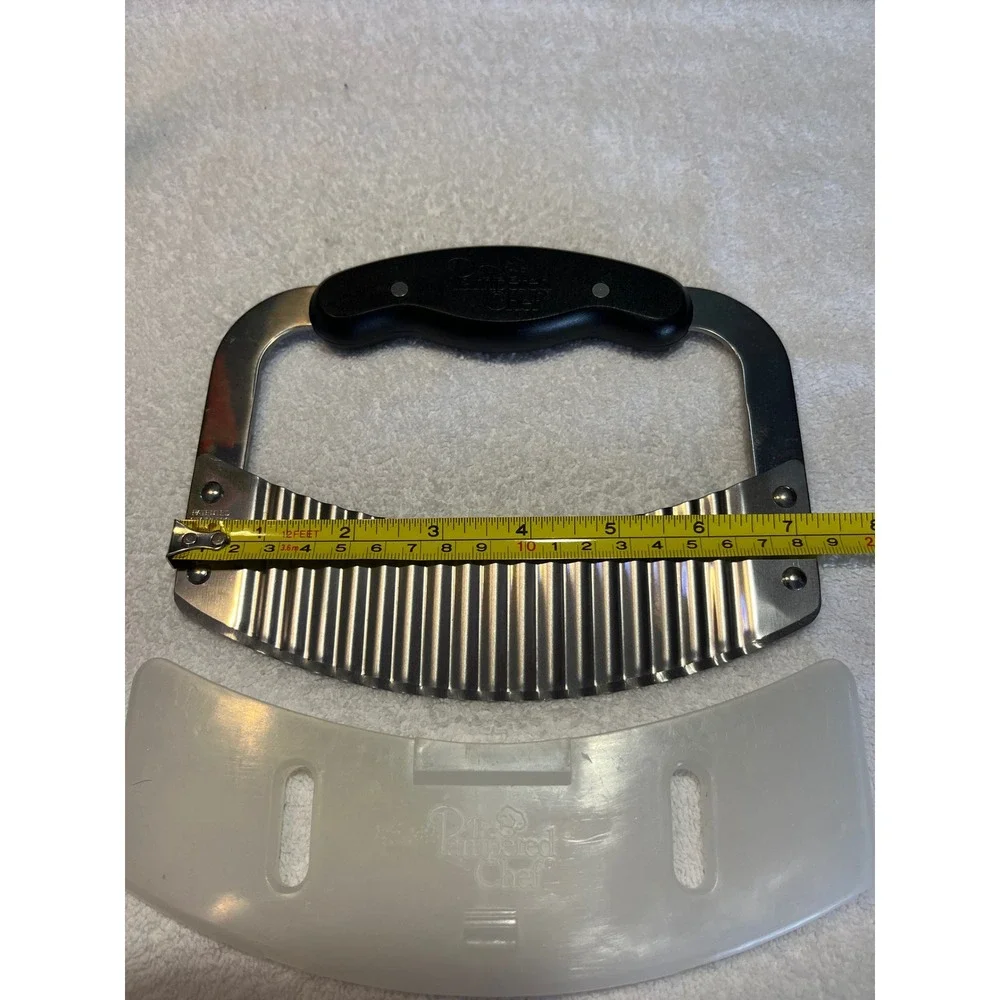 Pampered Chef Crinkle Cutter Stainless Steel Wavy Blade Vegetable Slicer 1089